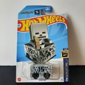 Hot Wheels Minecraft 2024 HW Screen Time Collection 15 Year Anniversary Gray Car